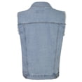 thumbnail image 3 of KOGMO Womens Loose Fit Trucker Distressed Denim Vest, 3 of 7