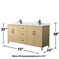 thumbnail image 6 of Wyndham Collection WCH717172DHOCMUNSMXX Elan 72" Free Standing Double Basin Vanity Set -, 6 of 7