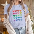 thumbnail image 2 of Diufon Hauts de la Saint-Valentin pour Femmes Décontracté Manches Courtes Col Rond Chandail Chemise Imprimé Graphique Mignon Tendance, 2 of 5