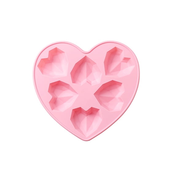 Yuedong Silicone Cake Mold,Diamond Heart Love Shape Silicone Cake Mold,Kitchen Cooking Tools,1 Piece,Pink
