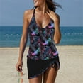 thumbnail image 5 of Midsumdr High Waisted Swimsuits Womens Plus Size Tankini Swimsuits with Skirt Two Piece Ruched Bathing Suits Floral Push Up Beach Swimwear, 5 of 6
