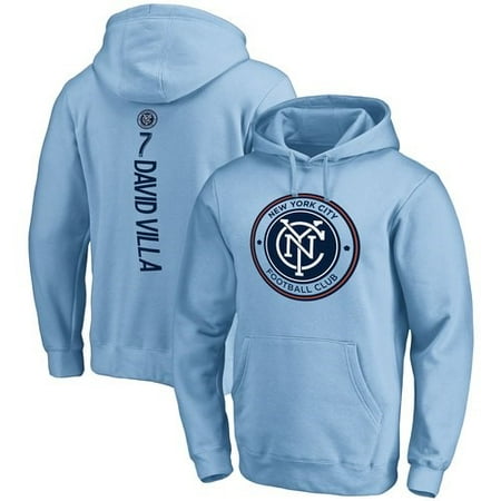 David Villa New York City David Villa New York City FC Fanatics Branded Backer Name & Number Pullover Hoodie - Light Blue ()