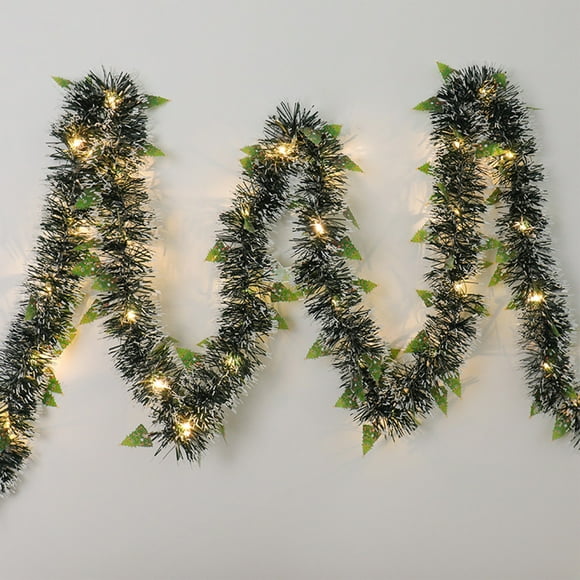 Xihbxyly Tiras de Luces Navideñas con Diseño de Cuentas de Lana de Colores, Flexibles y Elásticas, Decoración para Fiestas, Adorno para El Árbol de Navidad, Fácil Instalación, Tamaño 200 X 10 Cm.