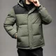 thumbnail image 1 of Chaqueta de plumón para hombre, novedad de invierno de 2024, chaqueta gruesa y cálida con capucha desmontable de color contrastante y plumón de pato, abrigo informal, 1 of 4