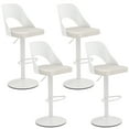 thumbnail image 1 of Gymax Bar Stools Set of 4 w/Enlarged PU Leather Seat Footrest Swivel Bar Chairs White, 1 of 10