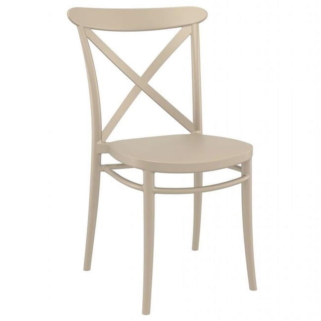 Siesta Exclusive ISP254-DVR Chaise d'Extérieur en Résine Croisée Taupe - Ensemble de 2