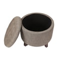 thumbnail image 2 of Joveco Fabric Button Tufted Round Storage Ottoman Stool Foot Rest Khaki, 2 of 9