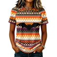 thumbnail image 2 of Halloween Shirts for Women Crewneck Short Sleeve Funny Castle Printed Tunic Tops Loose Halloween Costume, 2 of 7