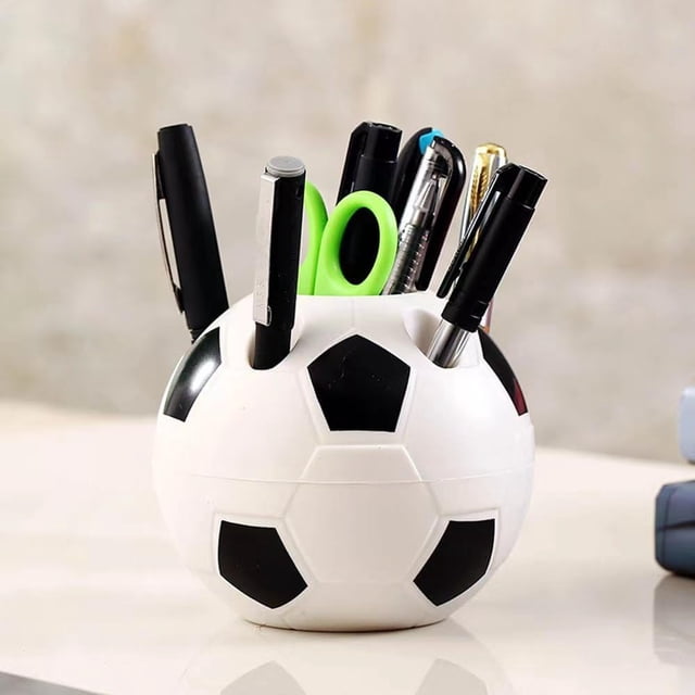 Pencil Dispenser for Classroom, Football Shaped Pen Holder With Multiple Holes for Inserting Pens, Multifunctional And Large Capacity Student Desktop Organizer, Stationery And Ornament Storage Box