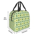 thumbnail image 5 of Reusable Lunch Bag, Insulated Lunch Bag for Women Men - Floral Geometric Repeat Tote Lunch Bag, Picnic School Work Office, 5 of 9