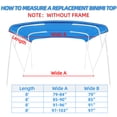 thumbnail image 3 of Seapisode 4 Bow Marine Grade Fade and Crack Resistant Bimini Top Replacement Cover，Heavy-Duty Waterproof and UV-Proof Sun Shade Boat Canopy，Easy Install Zipper Sleeves Boat Awning/Without Frame,Blue, 3 of 7