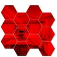thumbnail image 1 of CAROOTU 12 PCS Top-spring Hexagons Mirror Tile Wall Sticker 3D Acrylic Mirror Wall Sticker Decor Stick On Modern Decal for Home, 1 of 6