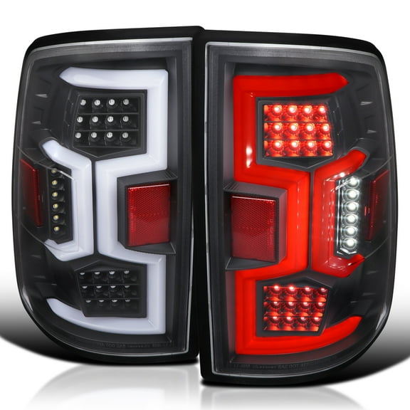 Spec-D Tuning Black Tail Lights w/ Fiber Optic Sequential LED Turn Signal Lights Compatible with 2019-2024 Dodge Ram 2500/3500
