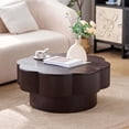 thumbnail image 5 of 31.50"Modern Flower Shaped Coffee Table, Plum Blossom Shaped Coffee Table with Storage – Natural Wood Veneer, for LivingRoom, Apartment, Office, Easy Assembly, Dark Brown, 5 of 11