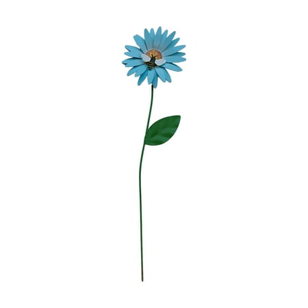 ABODELINE Metal Flower Decorative Garden Stakes,15" Outdoor Garden Decor with Bee Yard Stakes, Yard Art Spring Decorations for Patio Lawn