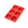thumbnail image 1 of Lekue Semi-Sphere 6 Cavity Silicone Baking Mould, Red, 1 of 2
