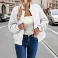 thumbnail image 2 of Duoif Womens Jacket, Women's Solid Color Zipper Jacket Baseball Collar Casual Jacket Casual Jackets for Women White XXXL, 2 of 6