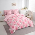 thumbnail image 3 of Homewish Cute Santa Claus 7pcs Bedding Comforter Set,Cute Christmas Tree Queen Bedding Sets,Pink White Queen Sheet Sets For Girl Boy,Super Cozy Room Decor Reversible, 3 of 8