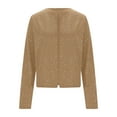 thumbnail image 4 of HXWCHs Stylish Metallic Open Front Casual Jacket Long Sleeve Cardigan Lightweight Outerwear Loose Fit Fall Fashion for Women XL Khaki, 4 of 5