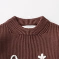 thumbnail image 5 of Cute Embroidered Sweaters Girls Casual Chunky Knit Oversized Sweater Winter Fall Pullover Tops Brown, 12 M, 5 of 7