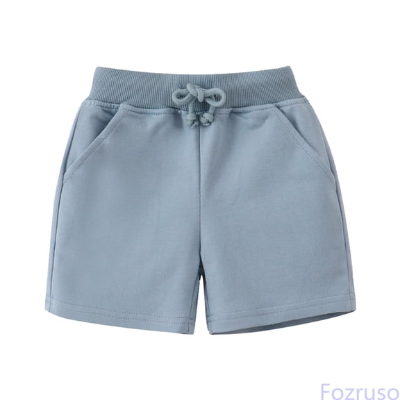 Fozruso Toddler Boys Girls Running Shorts Stretchy Waist Sport Shorts for Kids School Casual Summer(Blue)