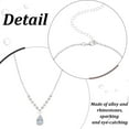 thumbnail image 3 of Rhinestone Jewelry Set 1 Pc Crystal Teardrop Pendant Necklace 1 Pc Silver Teardrop Shape Bracelet and 1 Pair Dangle Stud Earrings for Women Gift, 3 of 7
