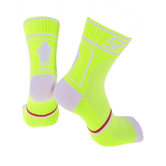 Cycling Socks Sweat-Absorbent,Anti-Friction l Outdoor Bike Socks Green,White Unsex 1 Pair Colorblocked Arrow