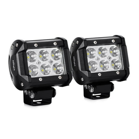 Nilight 2PCS 18W 1260lm Spot Driving Fog Light Off Road Led Lights Bar Mounting Bracket for SUV Boat 4