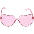 thumbnail image 3 of Gafas de sol con forma de corazón sin montura, transparentes, coloridas, para fiestas (rosa), 3 of 5