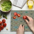 thumbnail image 3 of Damask Cutting Board, Colorful Vintage Ornamental Motif in Rhombuses, Decorative Tempered Glass Cutting and Serving Board, in 3 Sizes, by Ambesonne, 3 of 5