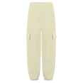 thumbnail image 4 of TSSOE Kids Girls Boys Cargo Trousers Hip Hop Dance Pants Joggers Athletic Sweatpants Jogging Bottoms Overalls Beige 11-12, 4 of 5