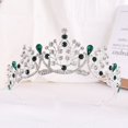 thumbnail image 1 of Nvzi Tiara de boda para novia, diadema de princesa, corona de novia, joyería para el cabello con diamantes de imitación de cristal,graduación, boda, fiesta de disfraces (verde), 1 of 4