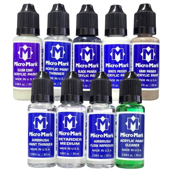 Micro-Mark Essentials Acrylic Paint Set, 9pc
