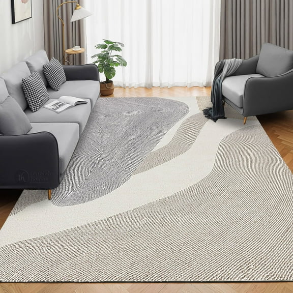 5x7 Area Rug, Grey Color, Hallway, Bedroom, Rectangle Carpet, Geometric Carpet, Tufted Rugs