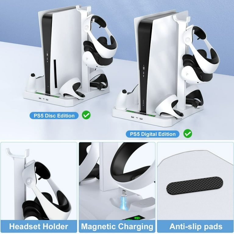 Suction Cooling Stand with Charger for PS5 Accessories Display
