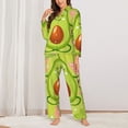 thumbnail image 3 of Junzan Avocado Keep Calm Print Womens Pajama Sets,Long Sleeve Button Down For Women Pjs 2 Piece, 3 of 9