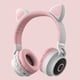 thumbnail image 3 of Audífonos Bluetooth Diadema VIMI 3.5 Con Orejas De Gato Con Luz Led Radio Blanco, 3 of 5