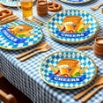 thumbnail image 4 of Oktoberfest Disposable Paper Plate Set 7 Inch Bavarian Pattern for Appetizer Dessert, Beer Mug Pretzel Print, Themed Party Gift, 4 of 6