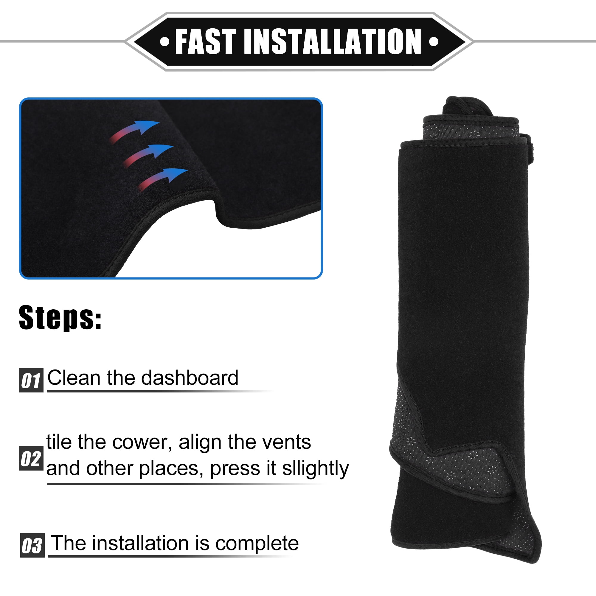 Unique Bargains Car Dashboard Cover Non-slip Polyester Dash Board Protector Cover Mat for Cadillac CTS 2004-2009 Black