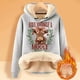 thumbnail image 2 of WILLBEST Sudadera con Capucha para Mujer Have Yourself A Mooey Little Christmas, Sudadera con Capucha de Terciopelo Grueso, Cálida y Holgada Grande, 2 of 3