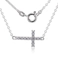 thumbnail image 1 of Diamondlite Collier Croix Sideways en Zircon Cubique Argenté, 1 of 1