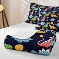 thumbnail image 4 of Feelyou Egg Dinosaur Quilt King for Boys Girls, Ancient Wildlife King Coverlet Set, Navy, 3-Piece, 4 of 7