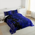 thumbnail image 3 of Feelyou Princess Blue Ribbon Bedding Comforter Set for Kids, Fashion Bowknot Bow-tie Twin Comforter Sets, Leopard Cheetah Print Reversible Bedding Set, Lightweight Room Decor, 2 Pieces, 3 of 8