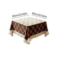 thumbnail image 3 of Christmas Square Tablecloth, Ruffled Christmas Plaid Polyester Blend Table Cover for Dining Table and Holiday Party, 24 x 24 in, 3 of 6