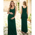 thumbnail image 3 of Split Maternity Dress Sleeveless Long Pregnancy Dress Ruched Maternity Clothes for Women, 3 of 4