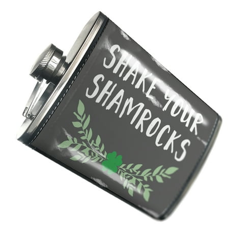 

NEONBLOND Flask Shake Your Shamrocks St. Patrick s Day Green Leaves with Shamrock