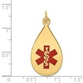 thumbnail image 2 of 14K Yellow Gold Charm Pendant Medical Alert Red 28.3 mm 16.1, 2 of 2