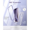 thumbnail image 3 of SURITCH for Samsung Galaxy S22 Clear Case 6.1" (Only), Built-in Screen Protector, Full Body Protective Hard Shell + Soft TPU Phone Case, Purple Edge, 3 of 7