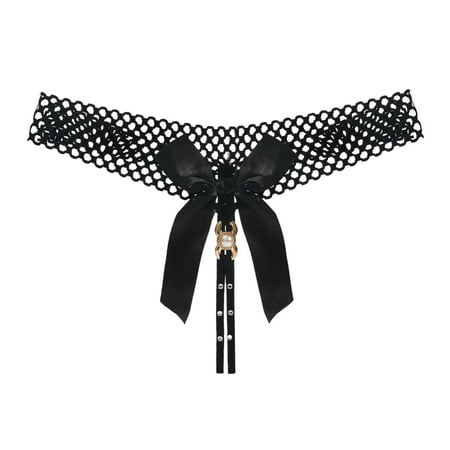 GHSOHS Womens Underwear Panties Intimate Wear Panties for Women Lace Panties Thong Low Rise Underwear Cutout Lace Bikini Briefs Cotton Crotch Seamless Underpants Black Thongs G String Thongs for