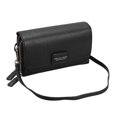 thumbnail image 1 of bandolera cuadrado para mujer, de mano tipo bandolera, de material cuero con cremallera, tarjetero de moda, para teléfono, monedero Negro, 1 of 8